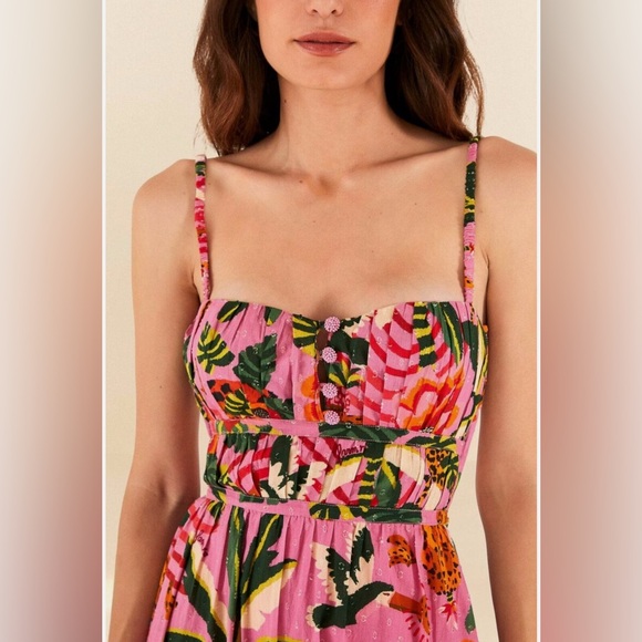 FARM Rio Dresses & Skirts - NWT FARM RIO LEOPARD FOREST MIDI DRESS SIZE LARGE